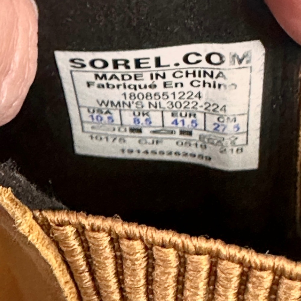 Sorel Women's Wedge Ankle Boots‎ Tan Leather Elastic Side Size 10.5 - Picture 5 of 16